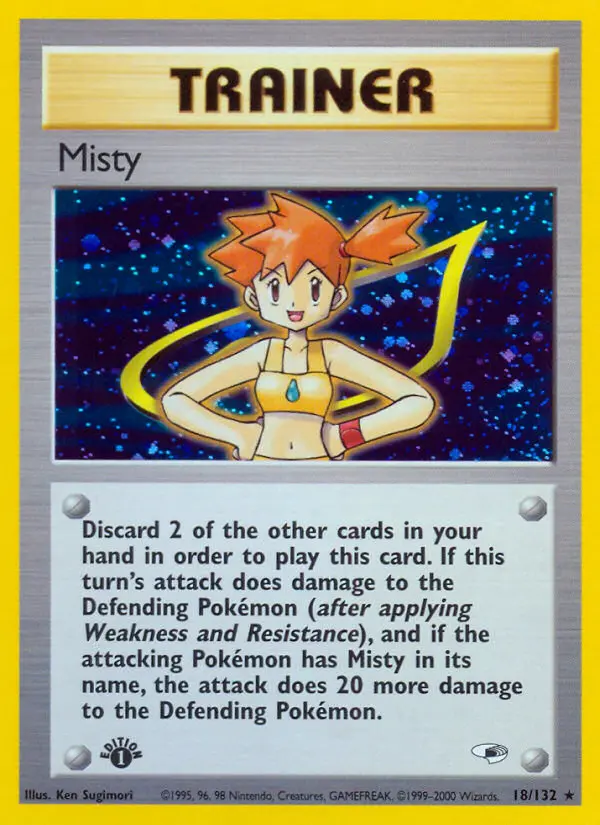 Misty Rare Holo Pokemon card #18 from Gym Heroes