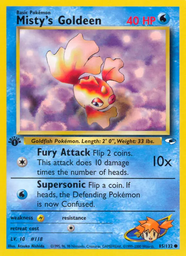 Misty's Goldeen Common Pokemon card #85 from Gym Heroes