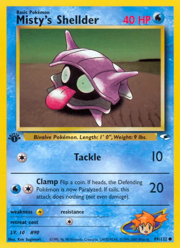 Misty's Shellder Common Pokemon card #89 from Gym Heroes