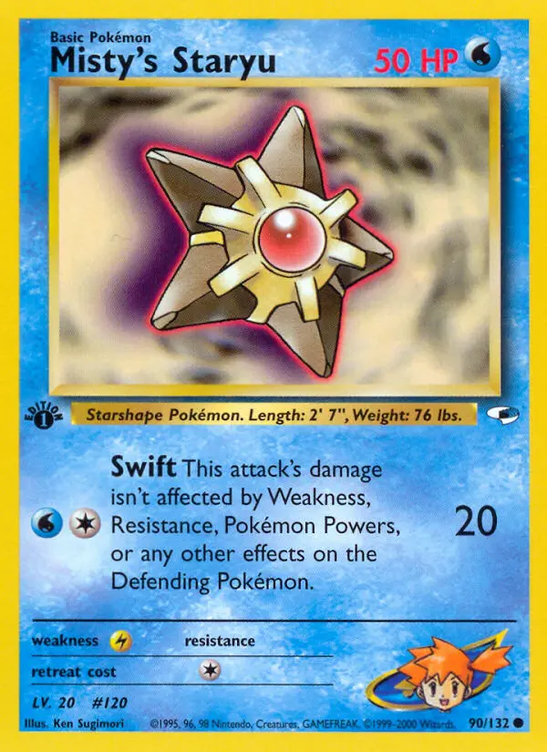 Misty's Staryu Common Pokemon card #90 from Gym Heroes