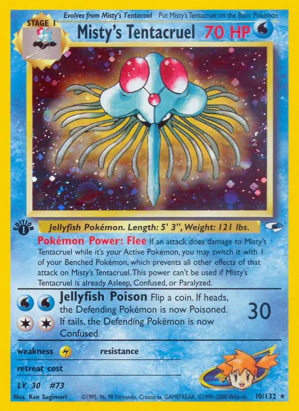 Misty's Tentacruel Rare Holo Pokemon card #10 from Gym Heroes