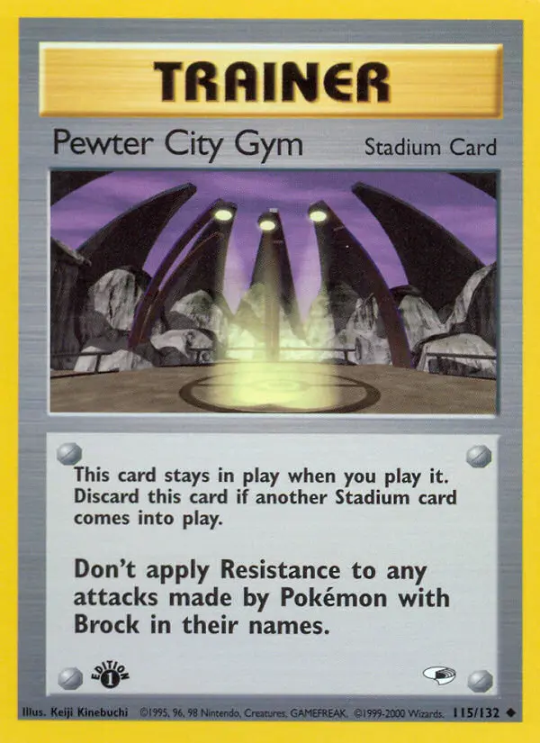 Pewter City Gym Uncommon Pokemon card #115 from Gym Heroes
