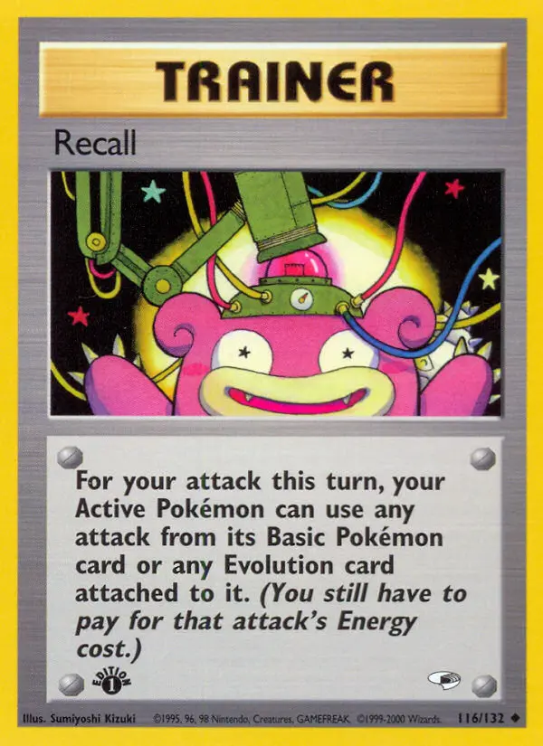 Recall Uncommon Pokemon card #116 from Gym Heroes