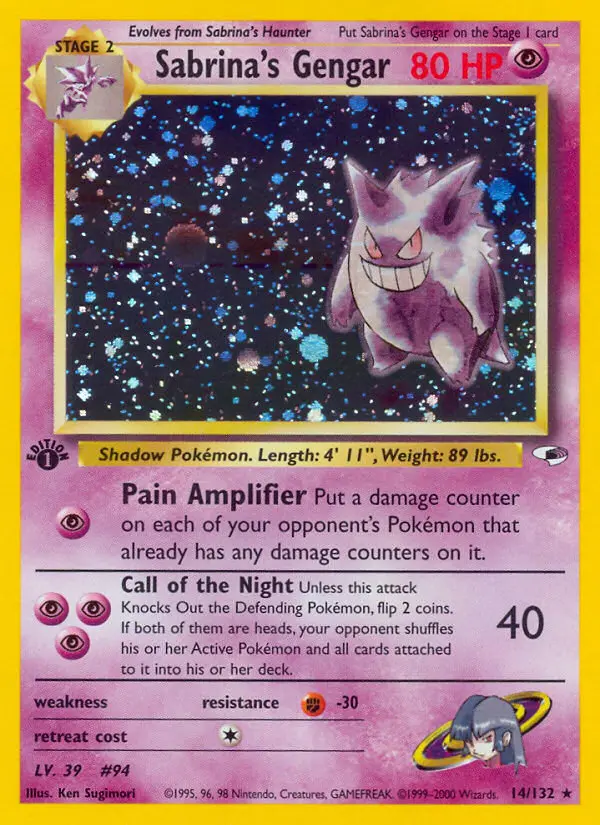 Sabrina's Gengar Rare Holo Pokemon card #14 from Gym Heroes