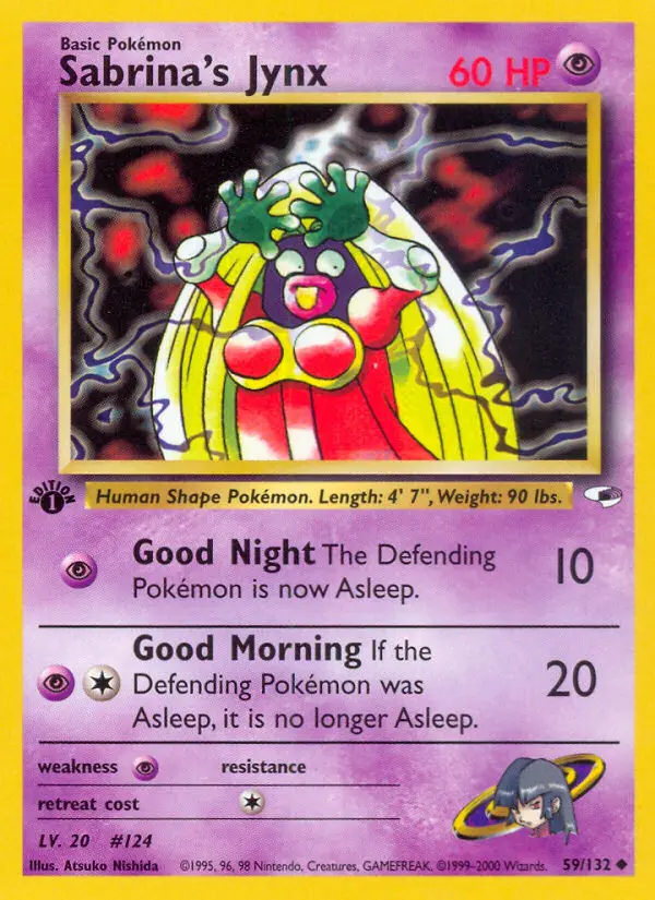 Sabrina's Jynx Uncommon Pokemon card #59 from Gym Heroes