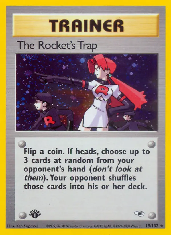 The Rocket's Trap Rare Holo Pokemon card #19 from Gym Heroes
