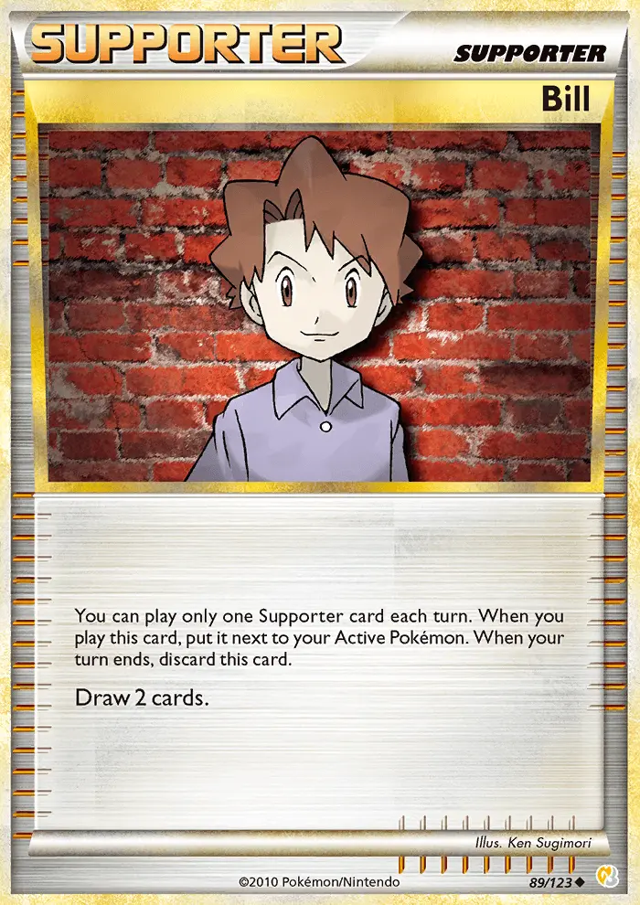 Bill Uncommon Pokemon card #89 from HeartGold SoulSilver