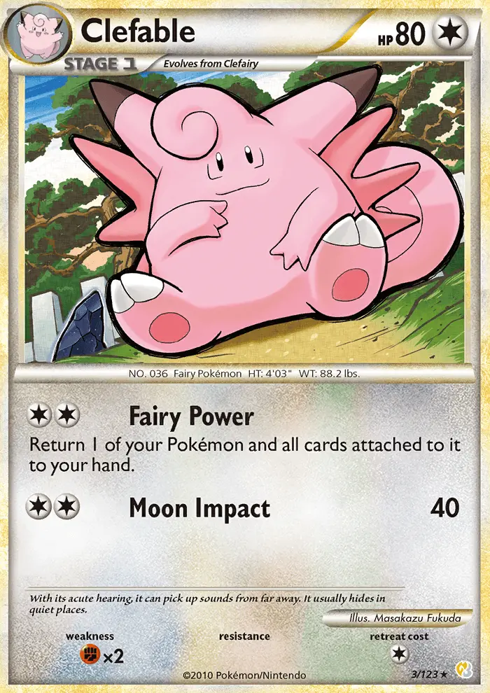 Clefable Rare Holo Pokemon card #3 from HeartGold SoulSilver
