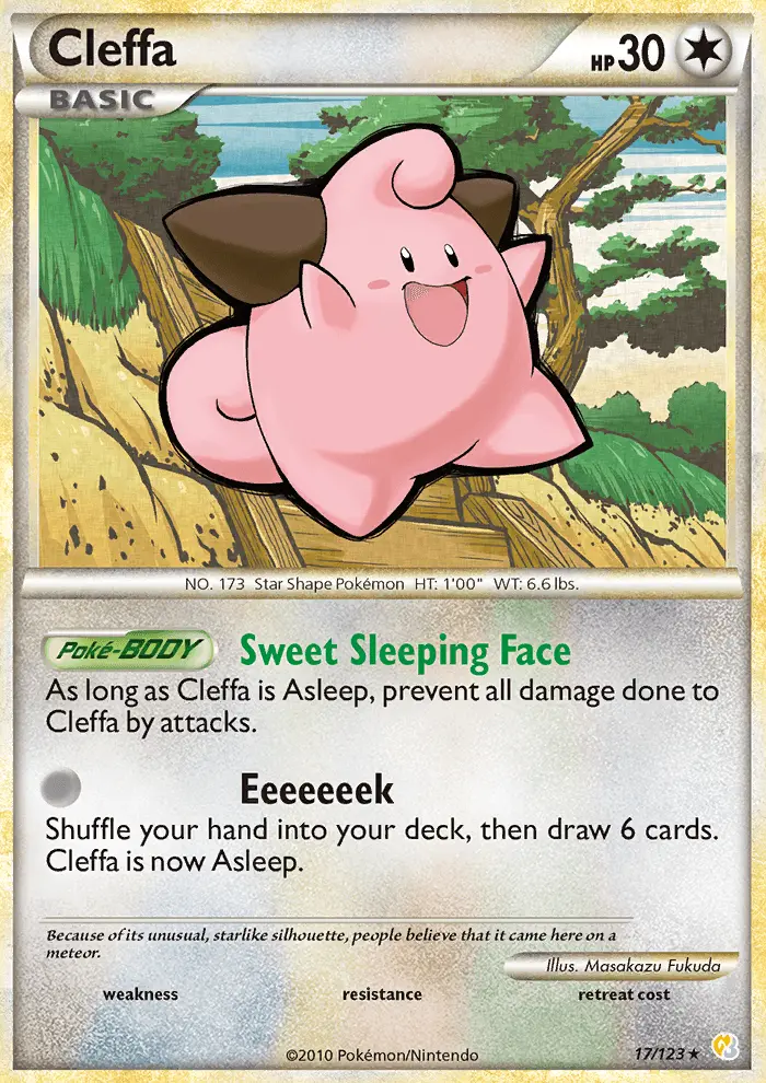 Cleffa Rare Pokemon card #17 from HeartGold SoulSilver