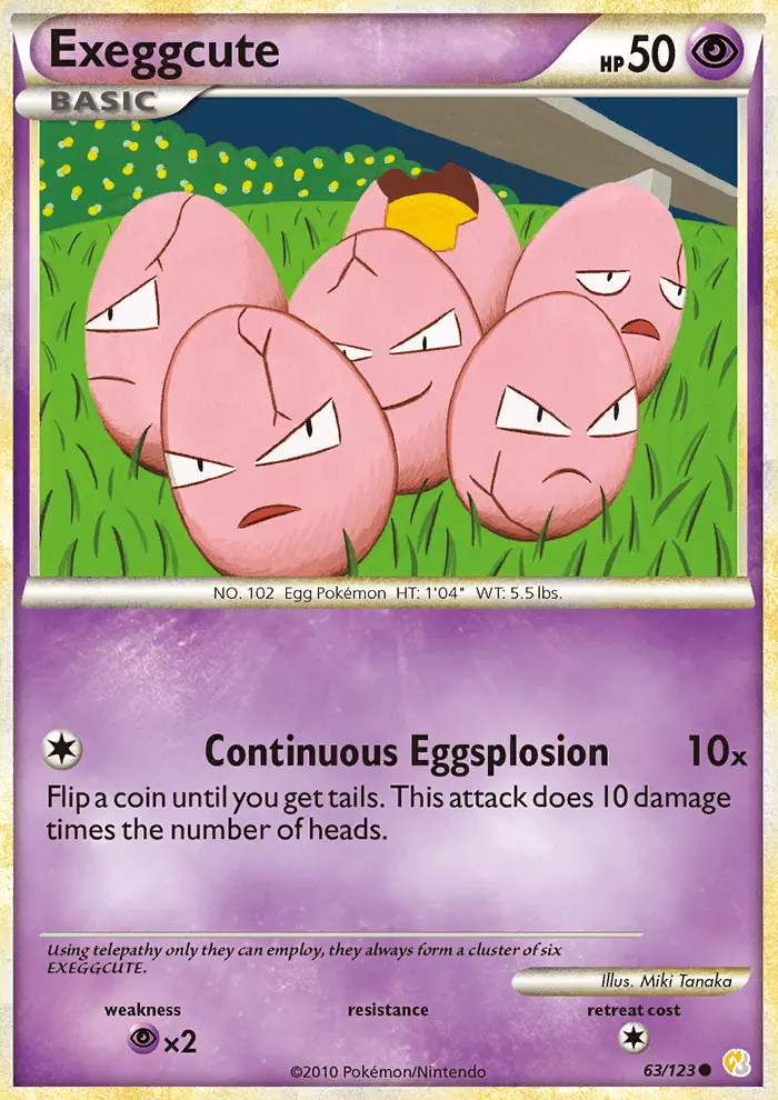 Exeggcute Common Pokemon card #63 from HeartGold SoulSilver