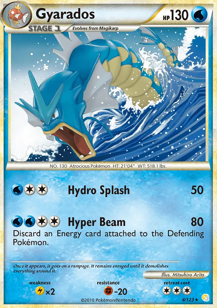 Gyarados Rare Holo Pokemon card #4 from HeartGold SoulSilver