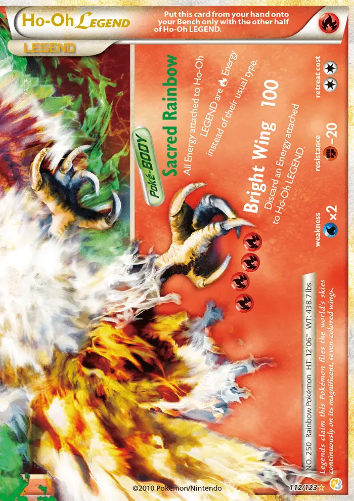 Ho-Oh LEGEND LEGEND Pokemon card #112 from HeartGold SoulSilver