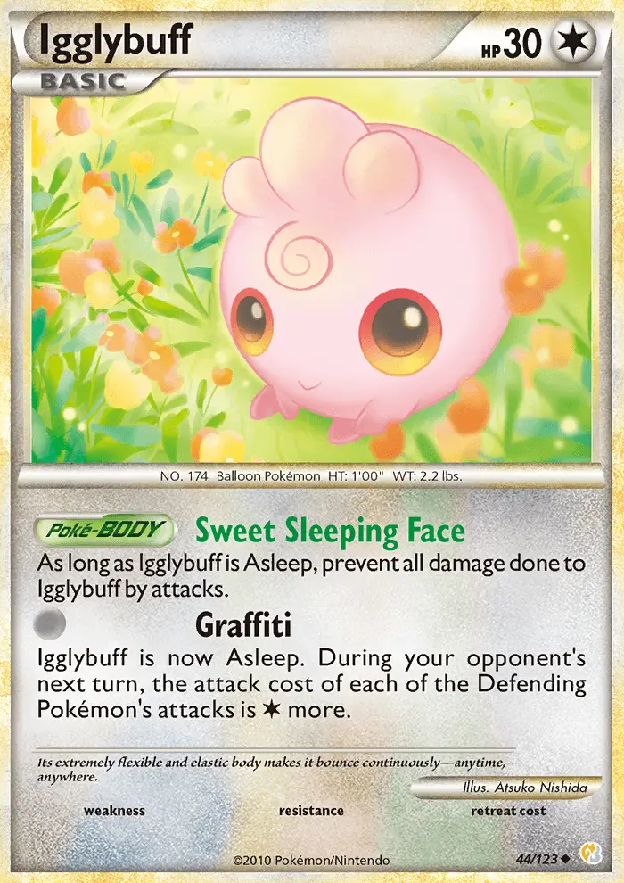 Igglybuff Uncommon Pokemon card #44 from HeartGold SoulSilver