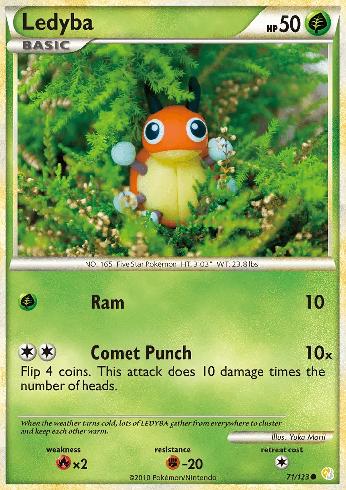 Ledyba Common Pokemon card #71 from HeartGold SoulSilver