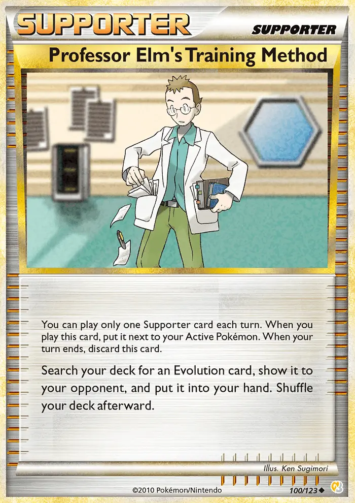 Professor Elm’s Training Method Uncommon Pokemon card #100 from HeartGold SoulSilver