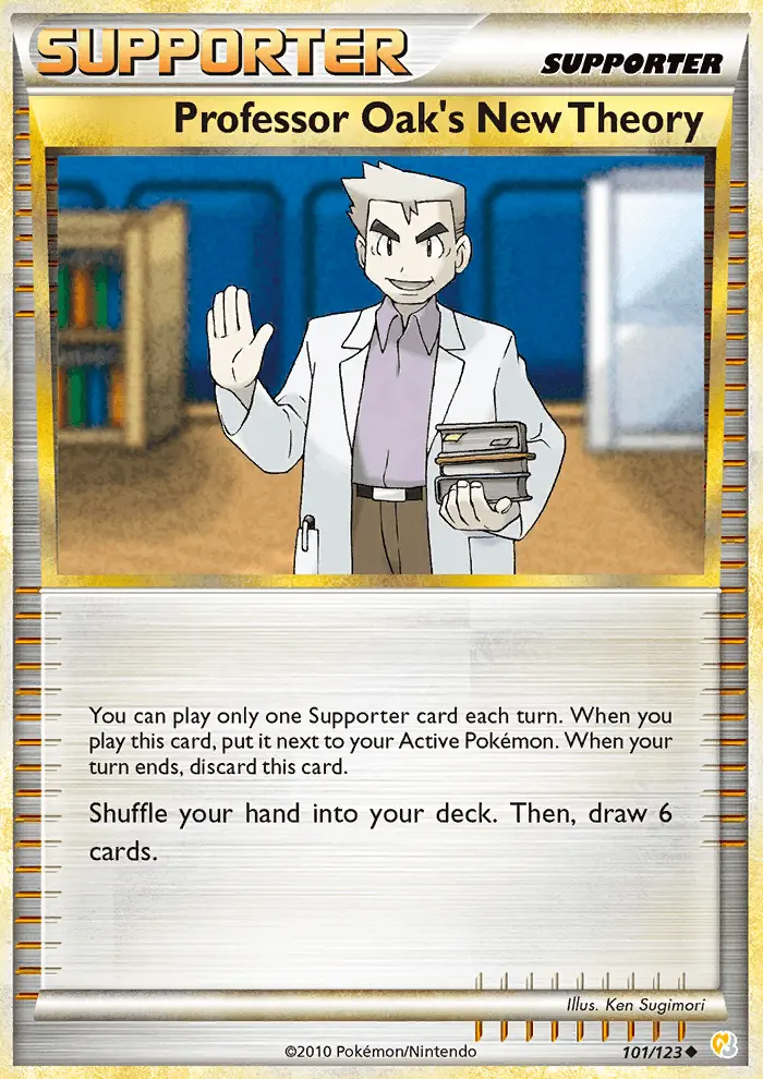 Professor Oak’s New Theory Uncommon Pokemon card #101 from HeartGold SoulSilver