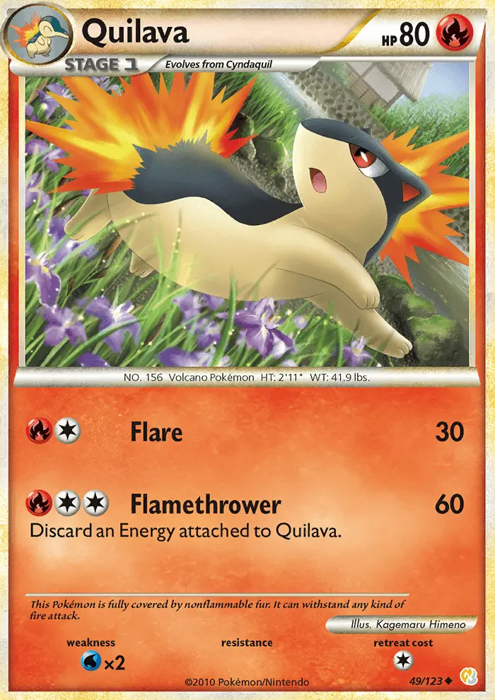 Quilava Uncommon Pokemon card #49 from HeartGold SoulSilver