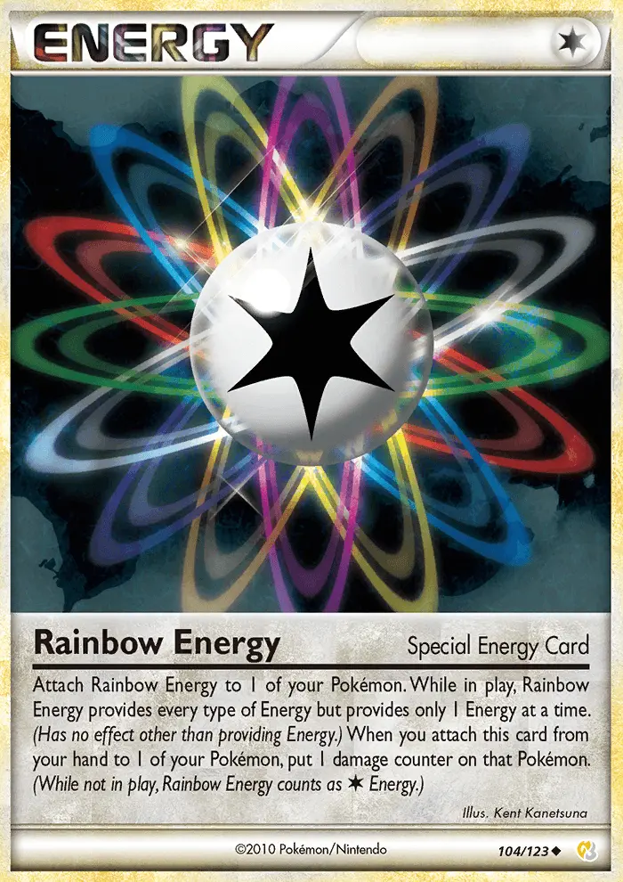 Rainbow Energy Uncommon Pokemon card #104 from HeartGold SoulSilver