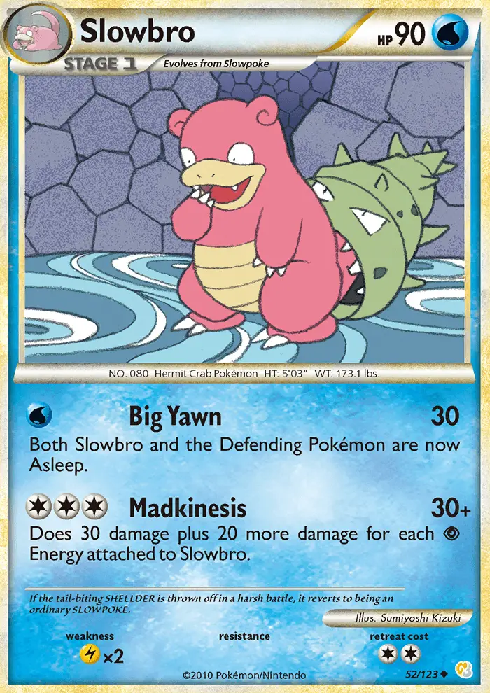 Slowbro Uncommon Pokemon card #52 from HeartGold SoulSilver