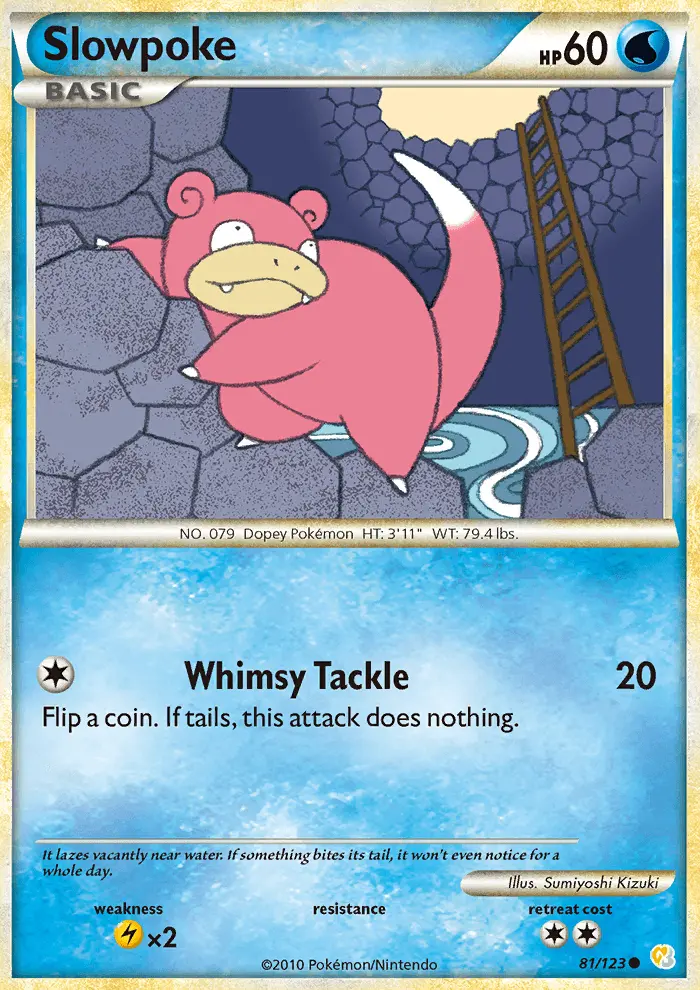 Slowpoke Common Pokemon card #81 from HeartGold SoulSilver