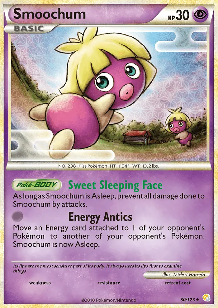 Smoochum Rare Pokemon card #30 from HeartGold SoulSilver