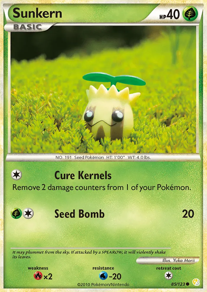Sunkern Common Pokemon card #85 from HeartGold SoulSilver