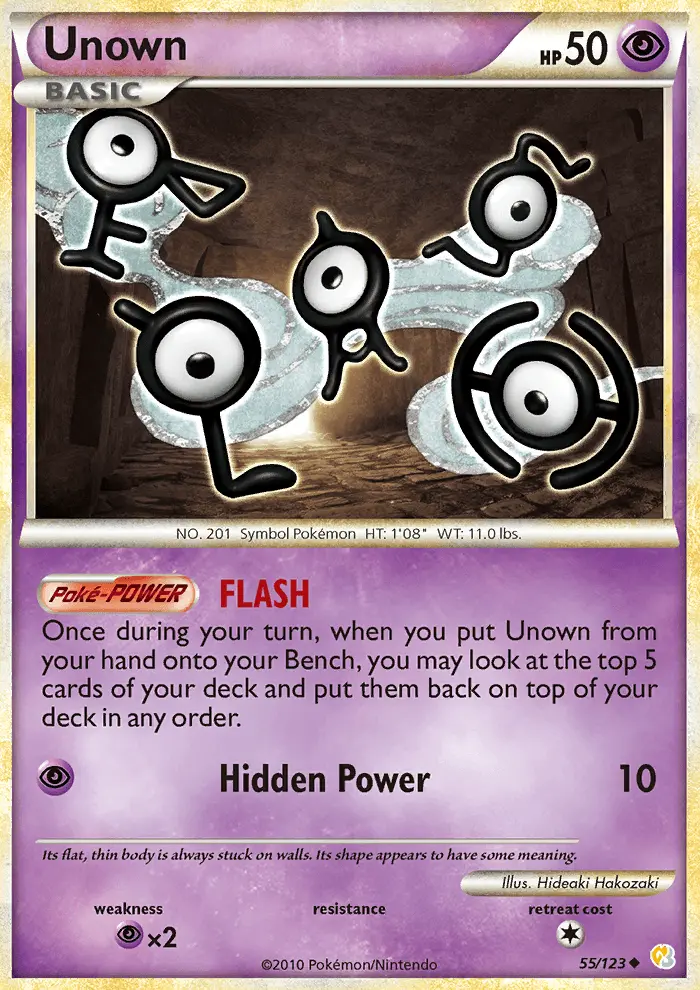 Unown Uncommon Pokemon card #55 from HeartGold SoulSilver