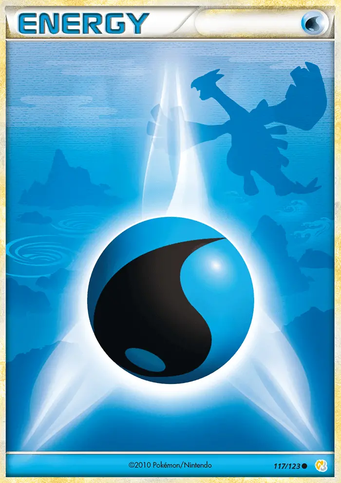 Water Energy Common Pokemon card #117 from HeartGold SoulSilver