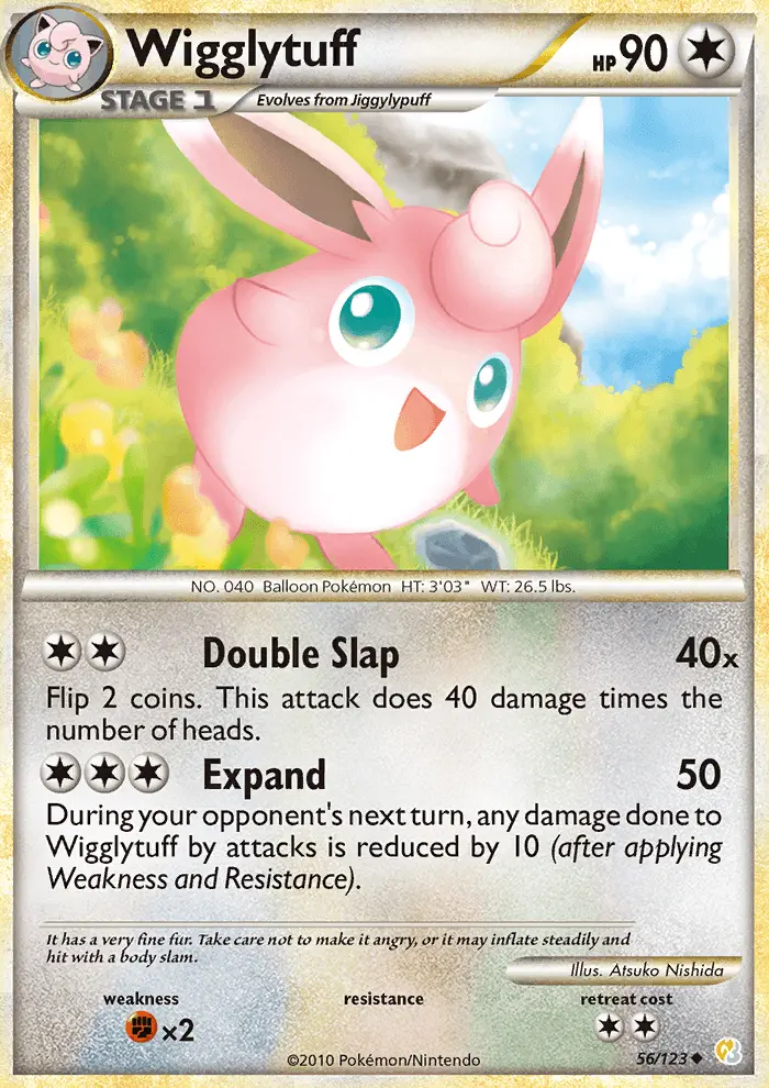 Wigglytuff Uncommon Pokemon card #56 from HeartGold SoulSilver