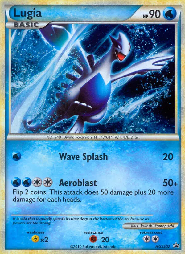 Lugia Common Pokemon card #HGSS02 from HGSS Black Star Promos