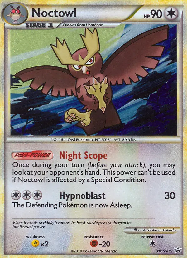 Noctowl Common Pokemon card #HGSS06 from HGSS Black Star Promos