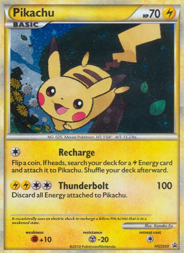 Pikachu Common Pokemon card #HGSS03 from HGSS Black Star Promos
