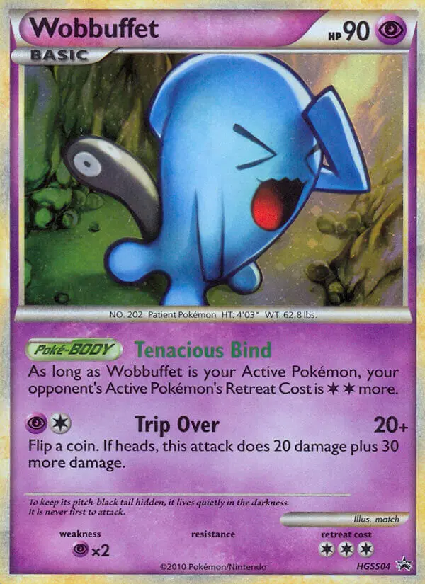 Wobbuffet Common Pokemon card #HGSS04 from HGSS Black Star Promos