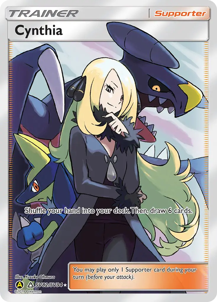 Cynthia Shiny rare Pokemon card #SV82 from Hidden Fates Shiny Vault