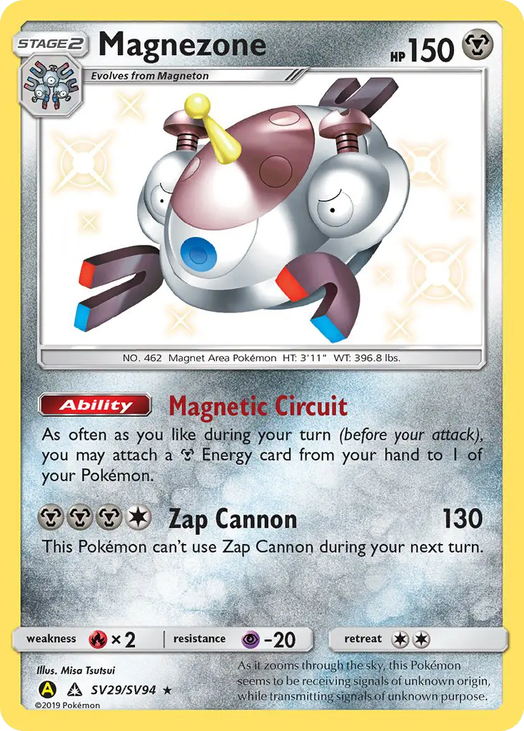 Magnezone Shiny rare Pokemon card #SV29 from Hidden Fates Shiny Vault