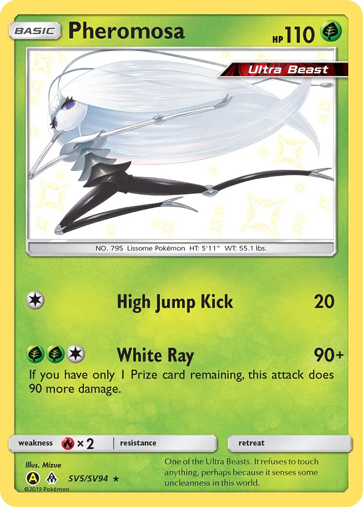 Pheromosa Shiny rare Pokemon card #SV5 from Hidden Fates Shiny Vault