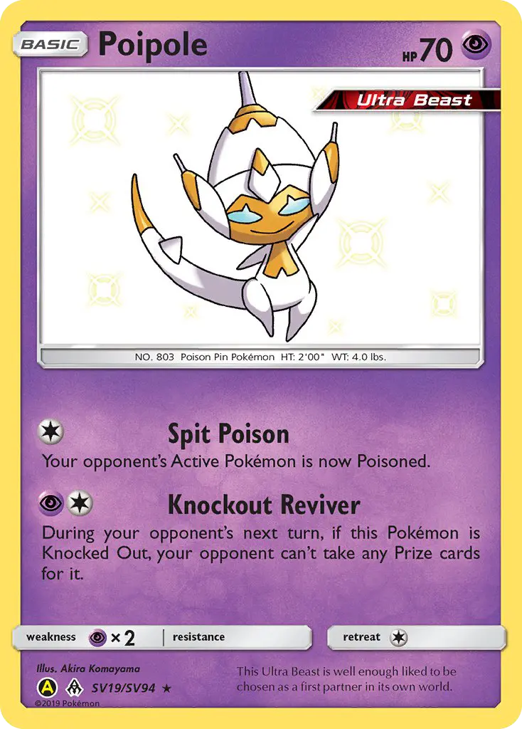 Poipole Shiny rare Pokemon card #SV19 from Hidden Fates Shiny Vault
