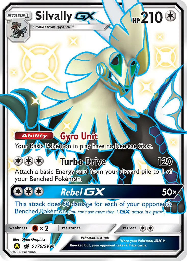 Silvally-GX Shiny rare Pokemon card #SV79 from Hidden Fates Shiny Vault