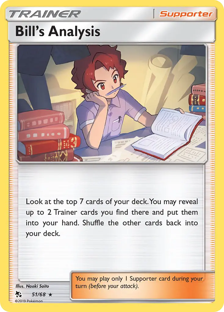 Bill’s Analysis Rare Pokemon card #51 from Hidden Fates