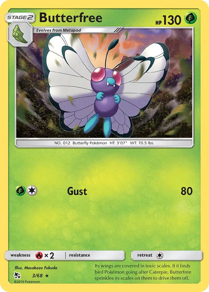 Butterfree Rare Pokemon card #3 from Hidden Fates