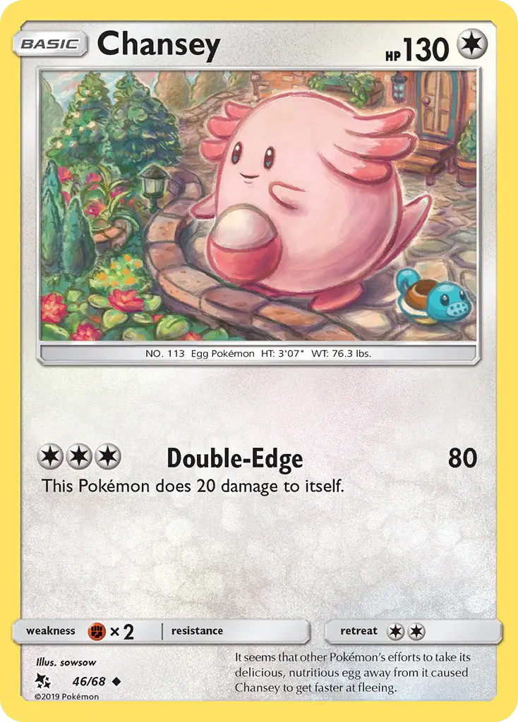 Chansey Uncommon Pokemon card #46 from Hidden Fates