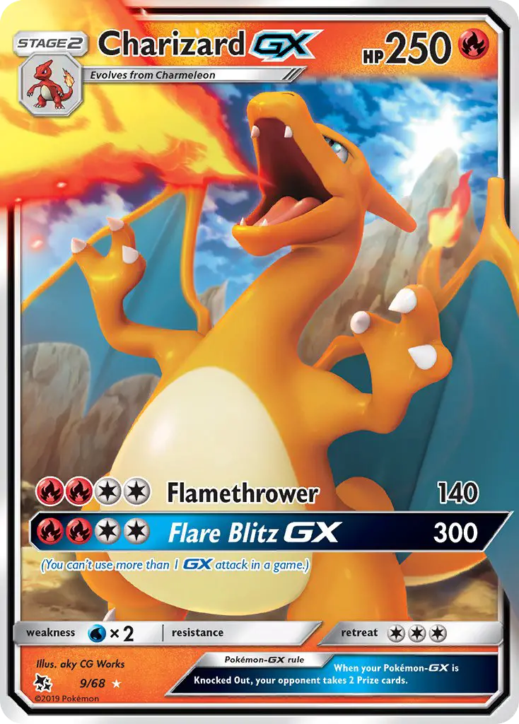 Charizard GX Ultra Rare Pokemon card #9 from Hidden Fates