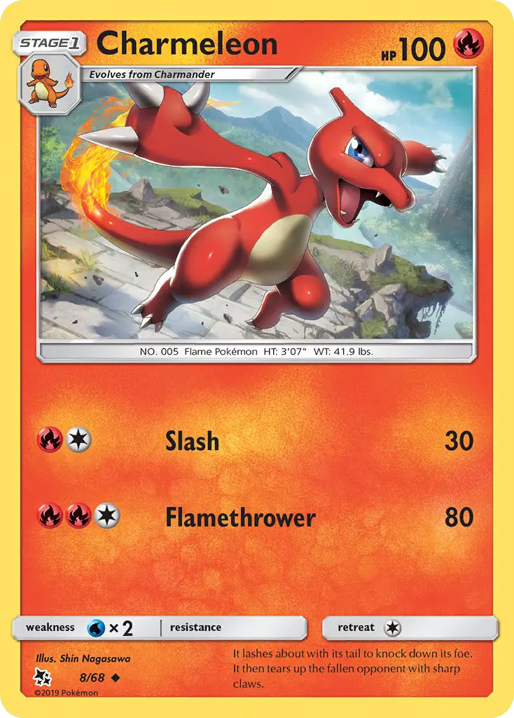 Charmeleon Uncommon Pokemon card #8 from Hidden Fates