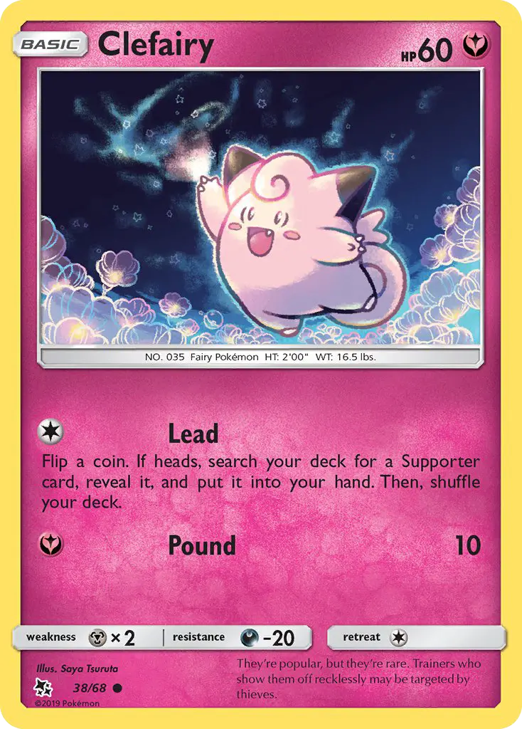 Clefairy Common Pokemon card #38 from Hidden Fates