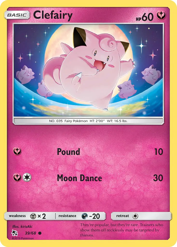Clefairy Common Pokemon card #39 from Hidden Fates