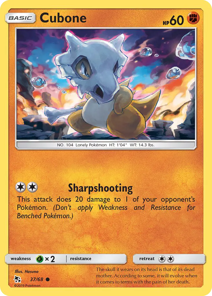 Cubone Common Pokemon card #37 from Hidden Fates