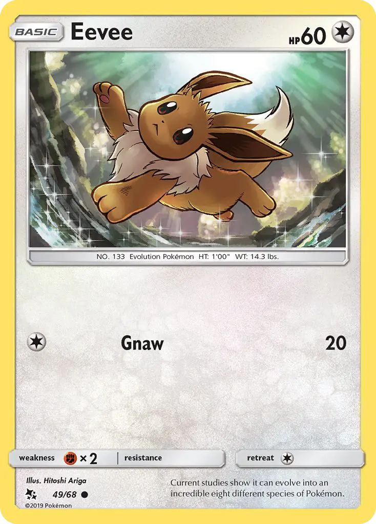 Eevee Common Pokemon card #49 from Hidden Fates