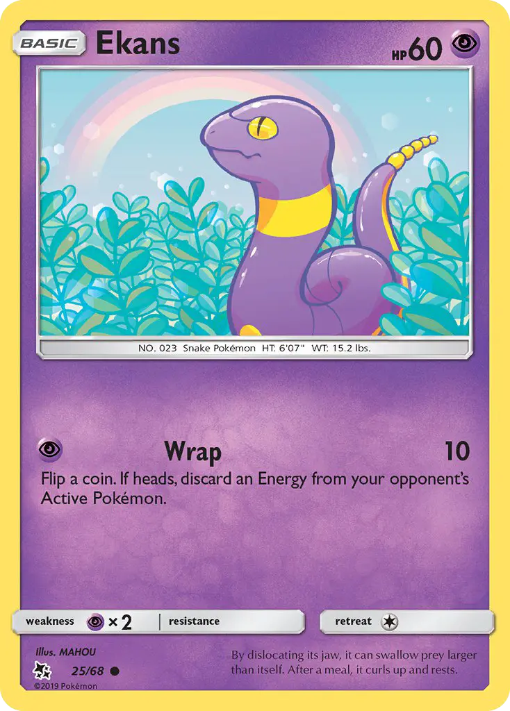 Ekans Common Pokemon card #25 from Hidden Fates