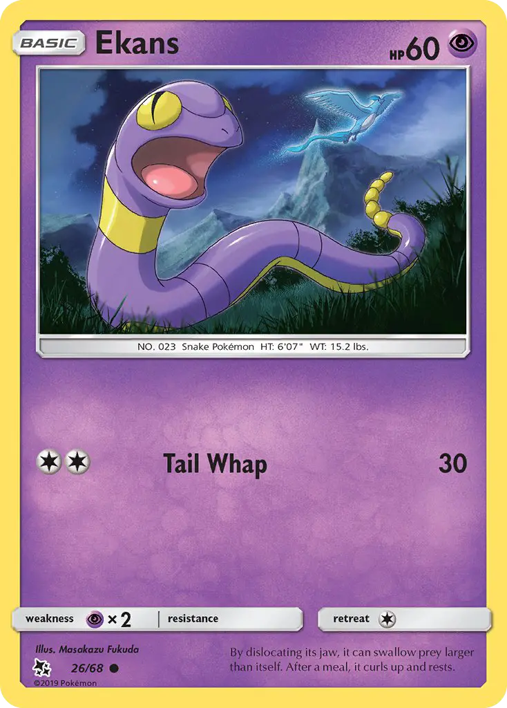 Ekans Common Pokemon card #26 from Hidden Fates