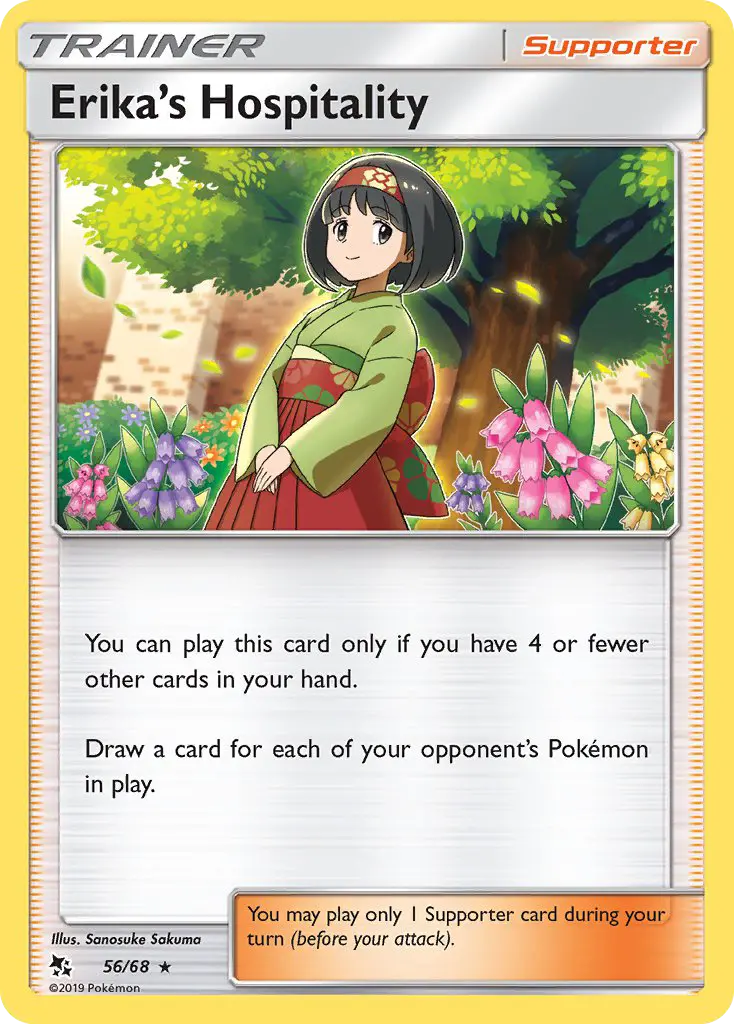 Erika’s Hospitality Rare Pokemon card #56 from Hidden Fates